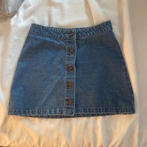 forever 21 button down denim mini skirt